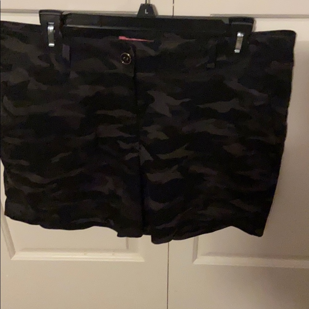 Black camouflage shorts